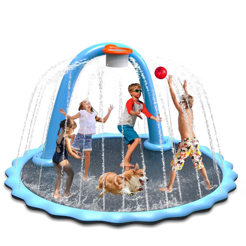 Splash Pad with Basketball Hoop
