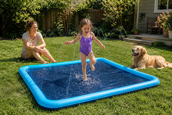 Pvc Splash Premium Splash Pad | Thick Foldable PVC Backyard Water Play Mat | EPN